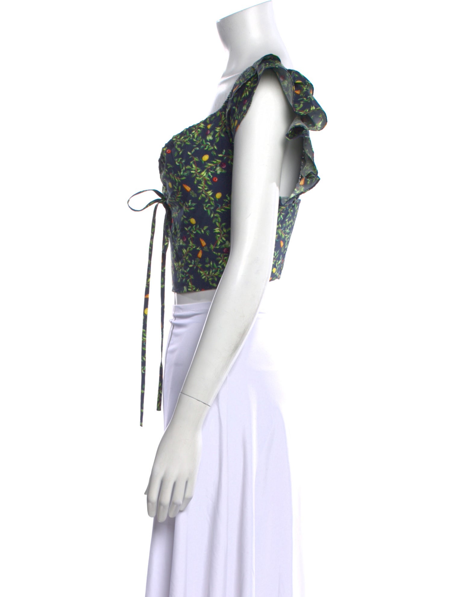 Hill House Home Floral Print V-Neck Crop Top