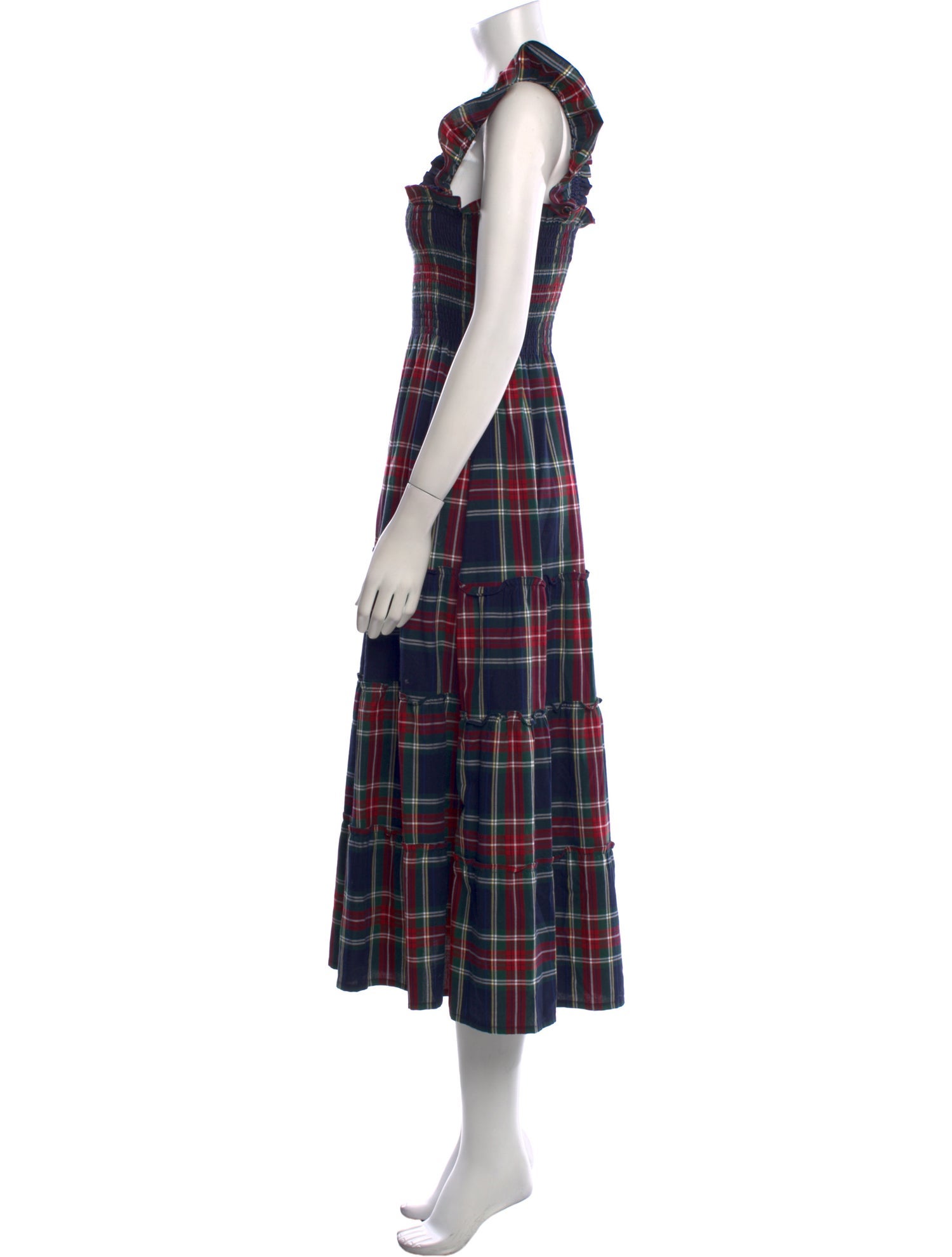 Hill House Home Plaid Print Midi Length Dress