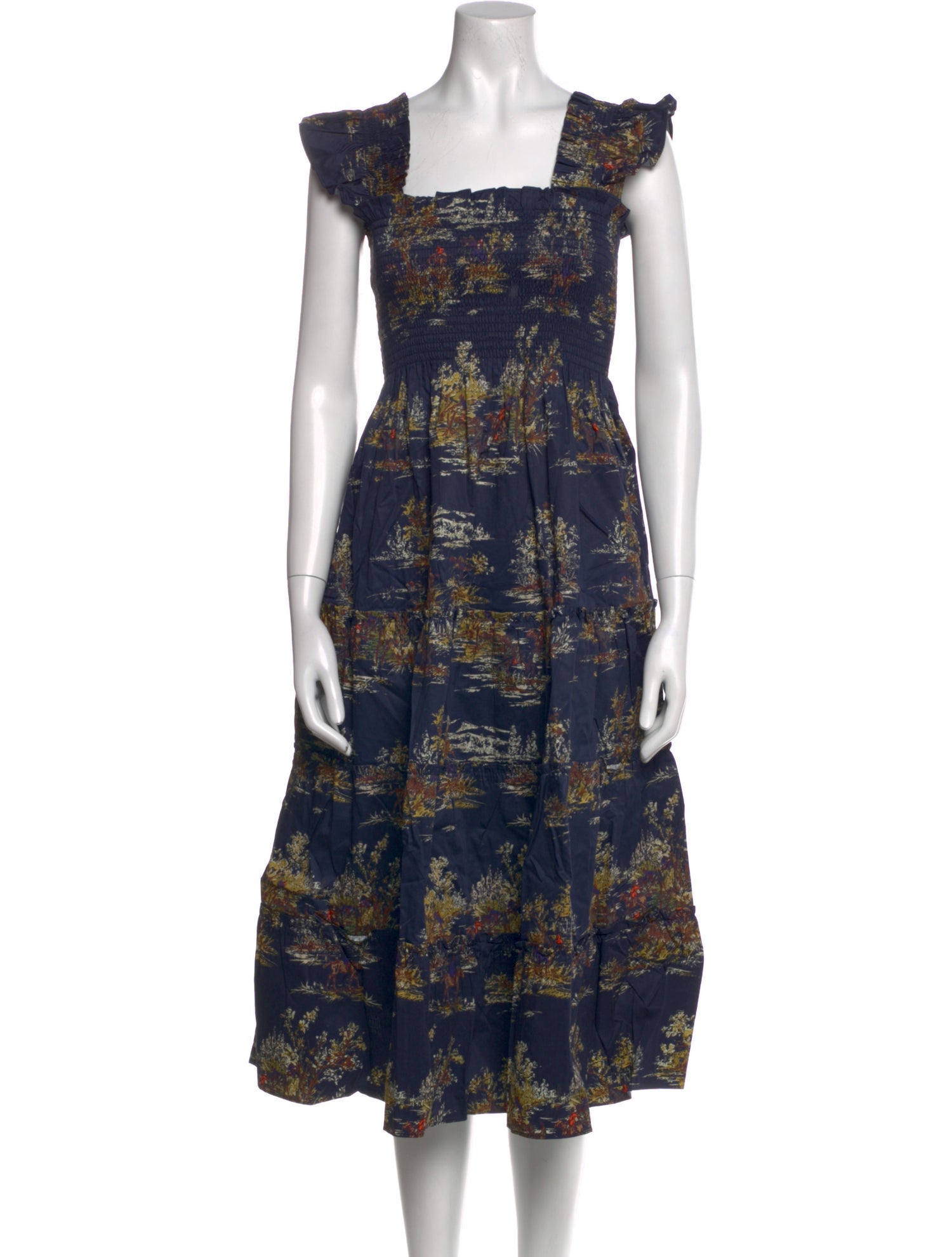 Hill House Home Floral Print Midi Length Dress