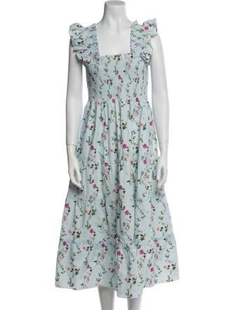 Hill House Home Floral Print Midi Length Dress