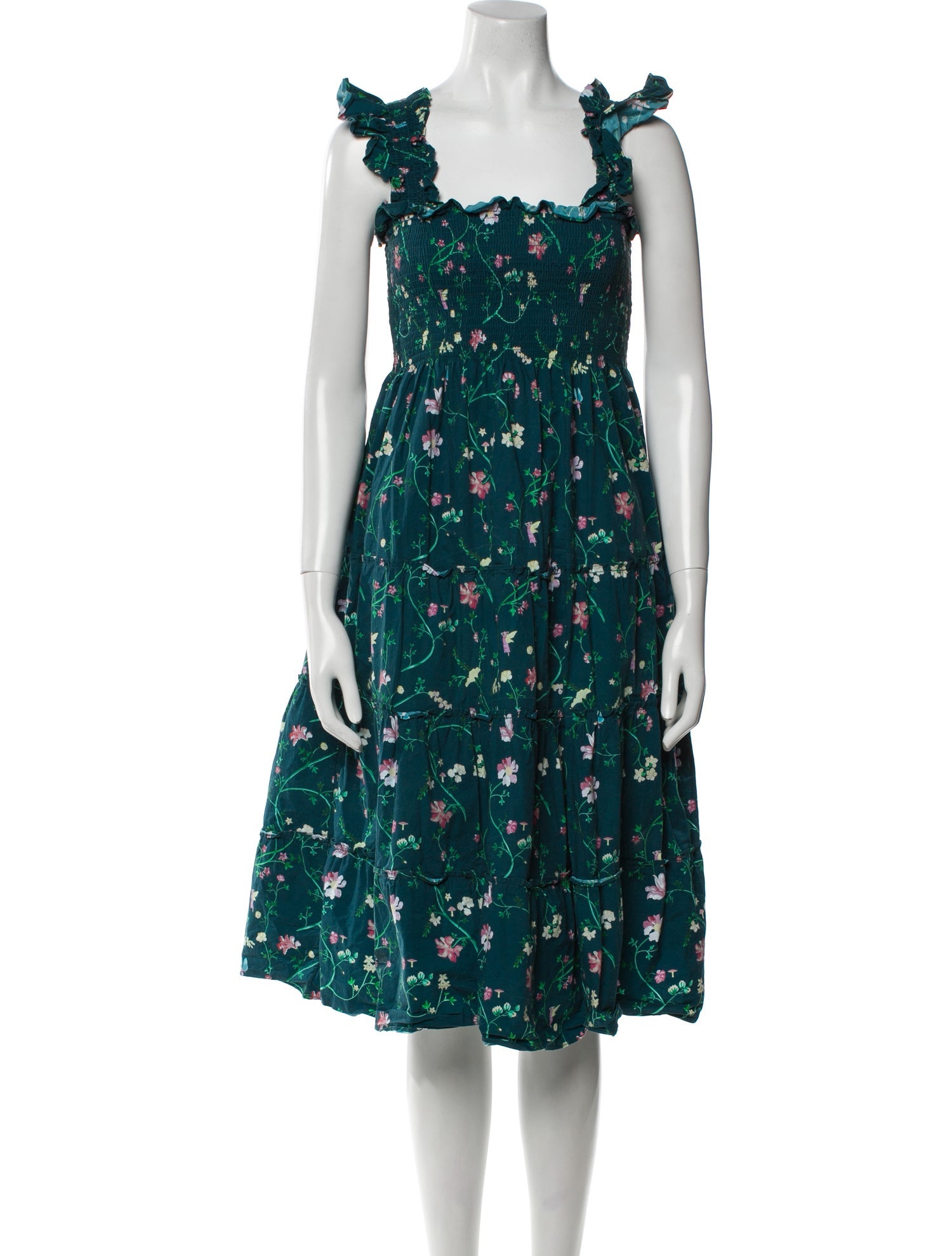 Hill House Home Floral Print Midi Length Dress