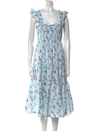 Hill House Home Floral Print Midi Length Dress