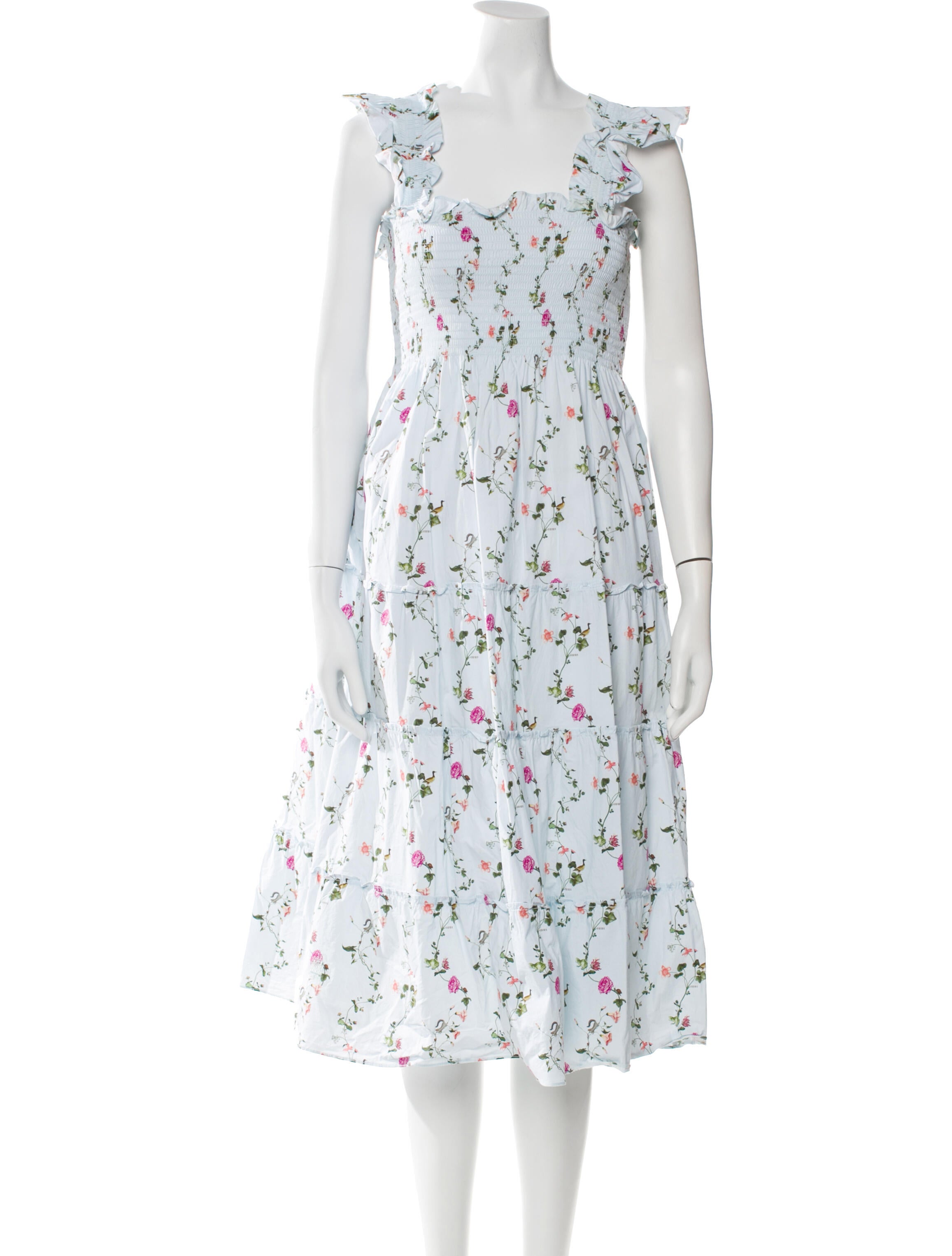Hill House Home Floral Print Midi Length Dress