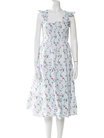 Hill House Home Floral Print Midi Length Dress