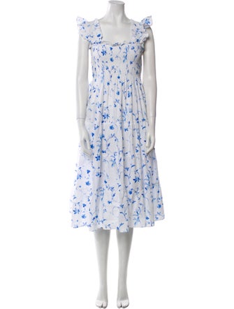 Hill House Home Floral Print Midi Length Dress