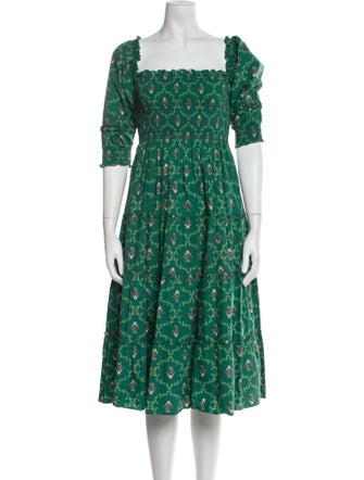 Hill House Home Floral Print Midi Length Dress