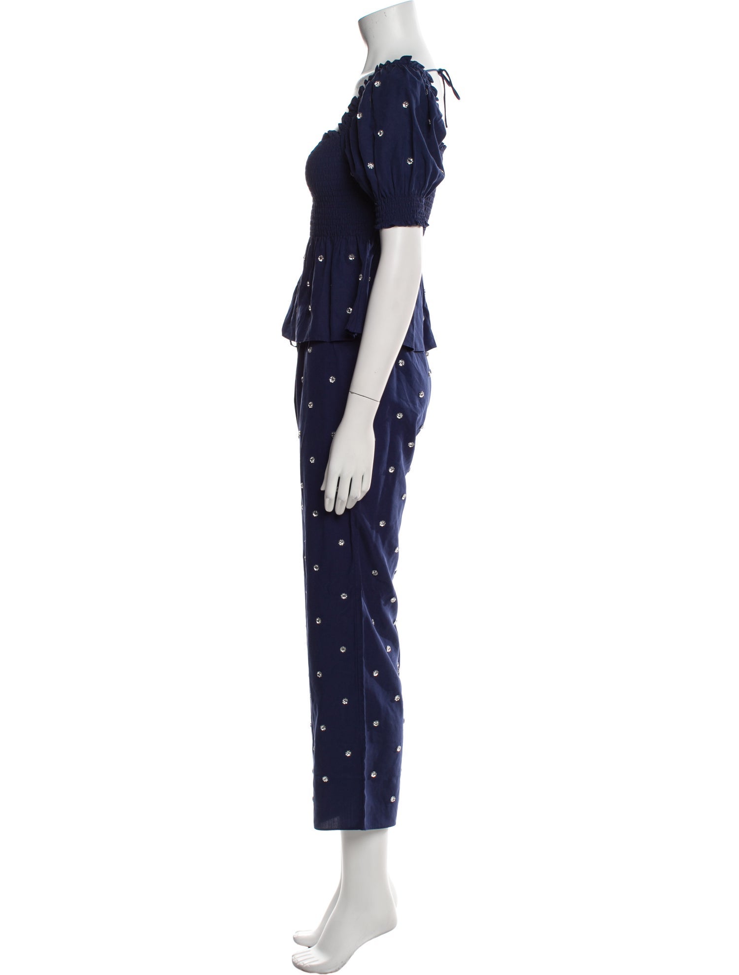 Hill House Home Polka Dot Print Beaded Accents Pant Set