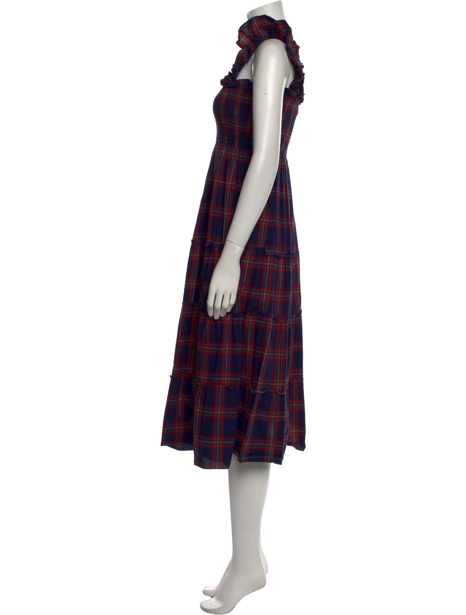 Hill House Home Plaid Print Midi Length Dress