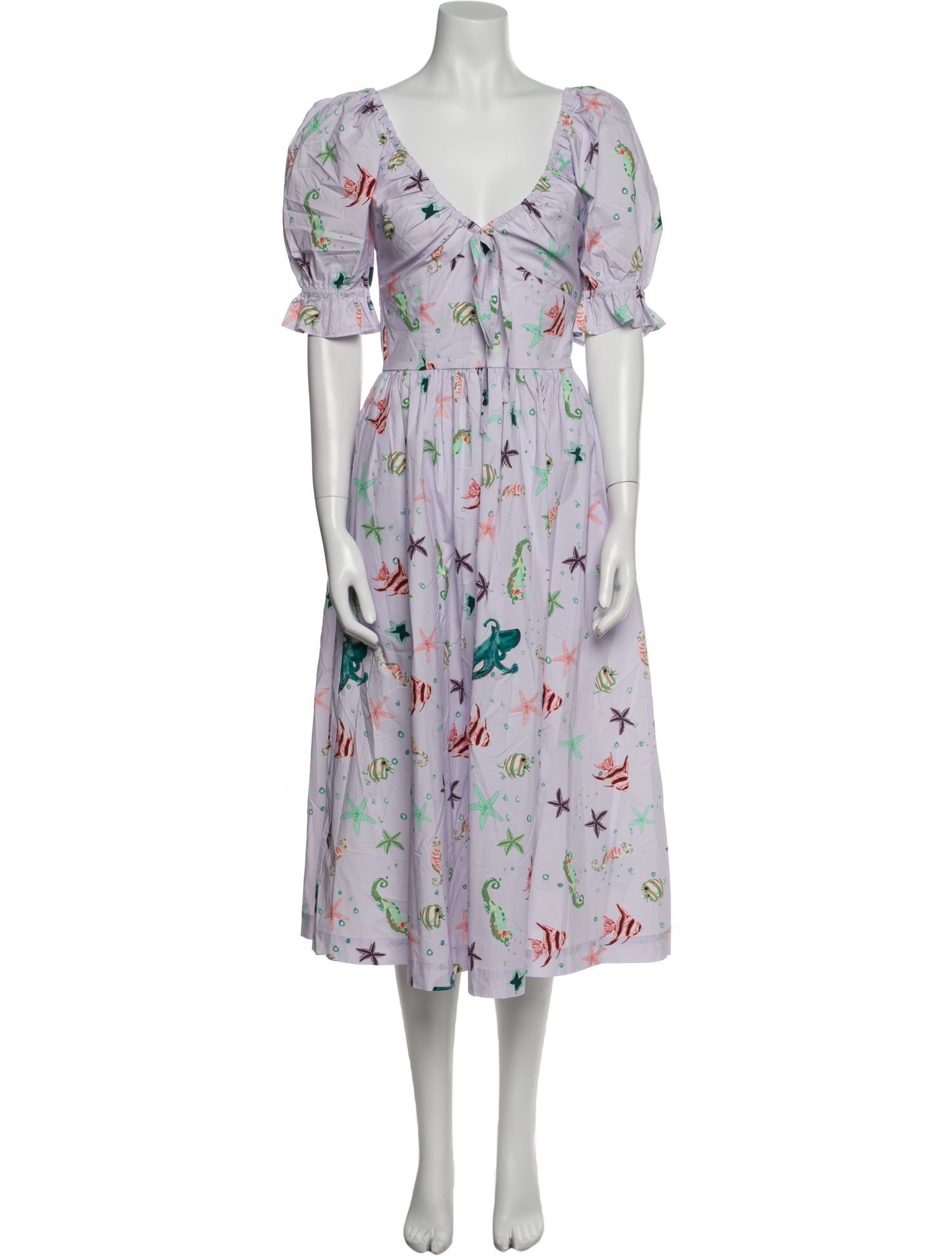 Hill House Home Floral Print Midi Length Dress w/ Tags