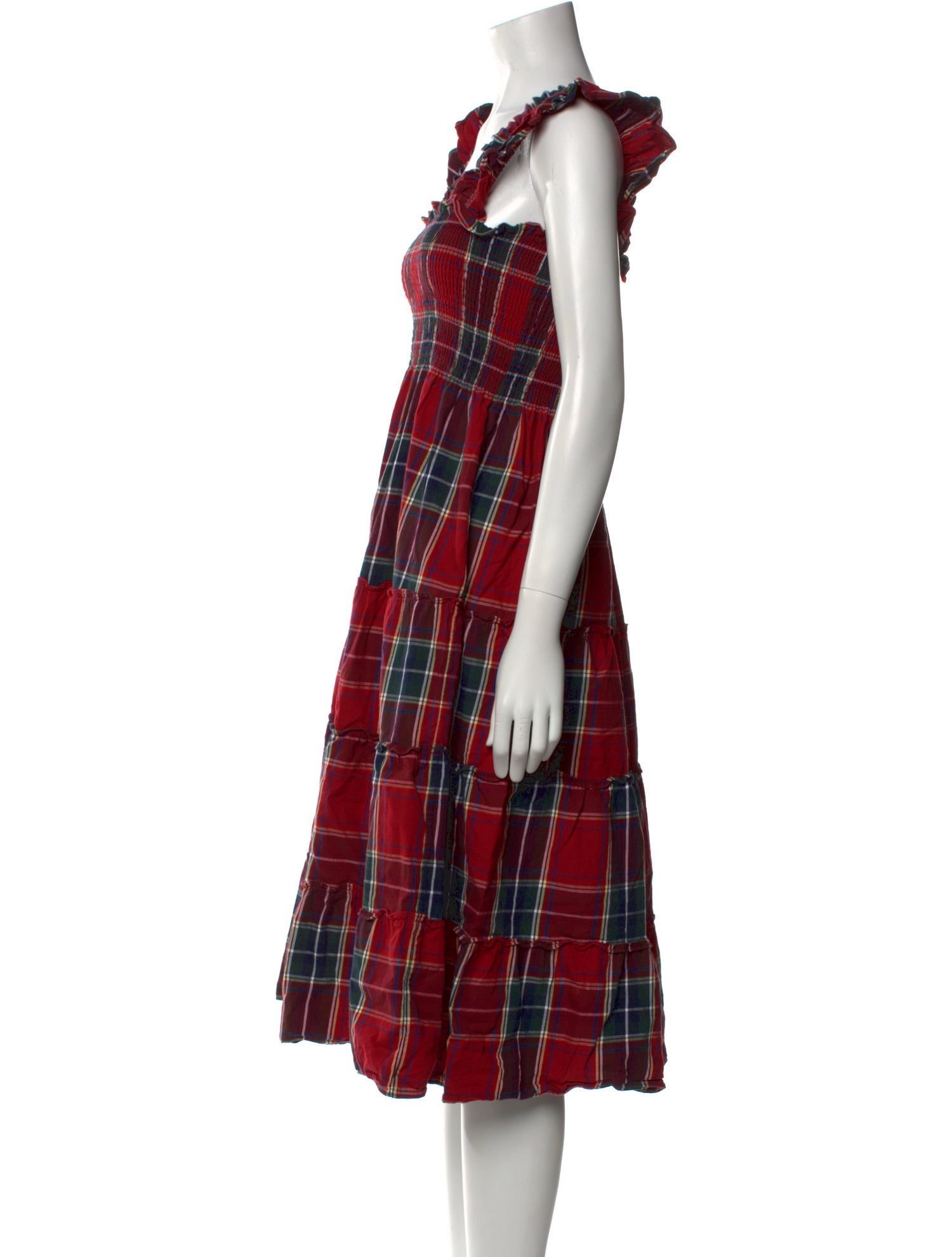 Hill House Home Plaid Print Midi Length Dress