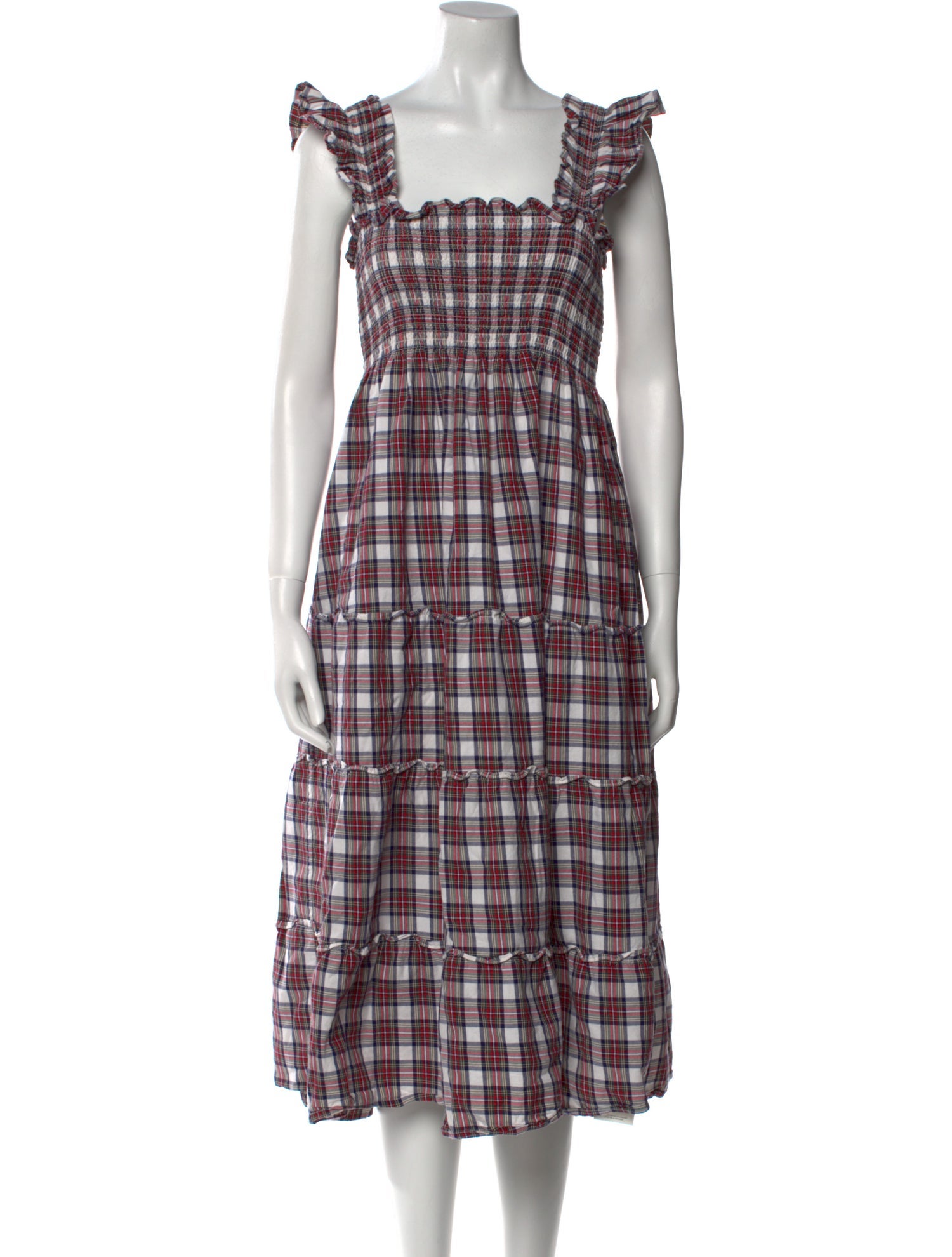 Hill House Home Plaid Print Midi Length Dress