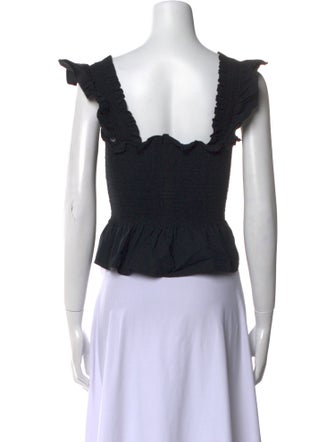 Hill House Home Square Neckline Short Sleeve Crop Top