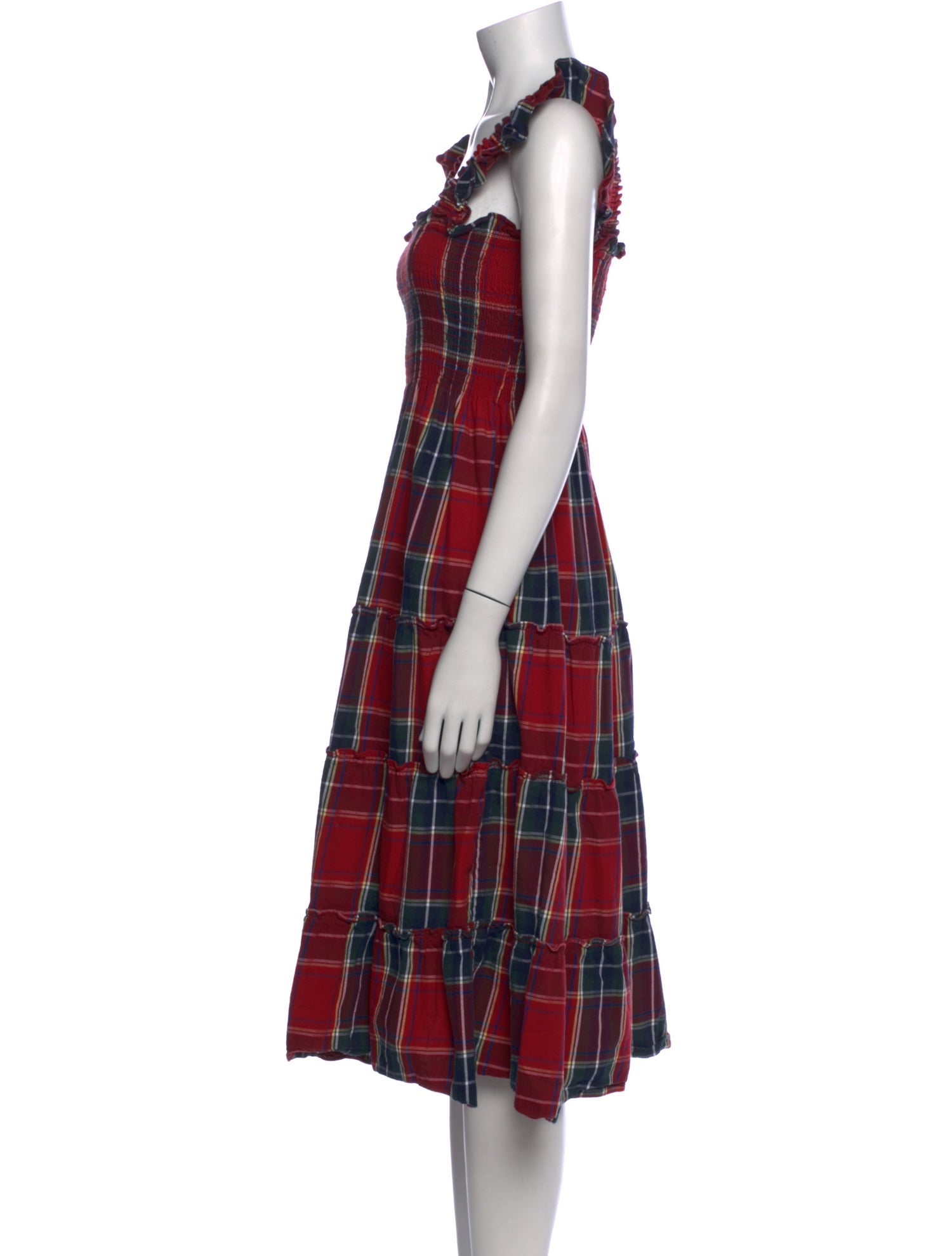 Hill House Home Plaid Print Midi Length Dress