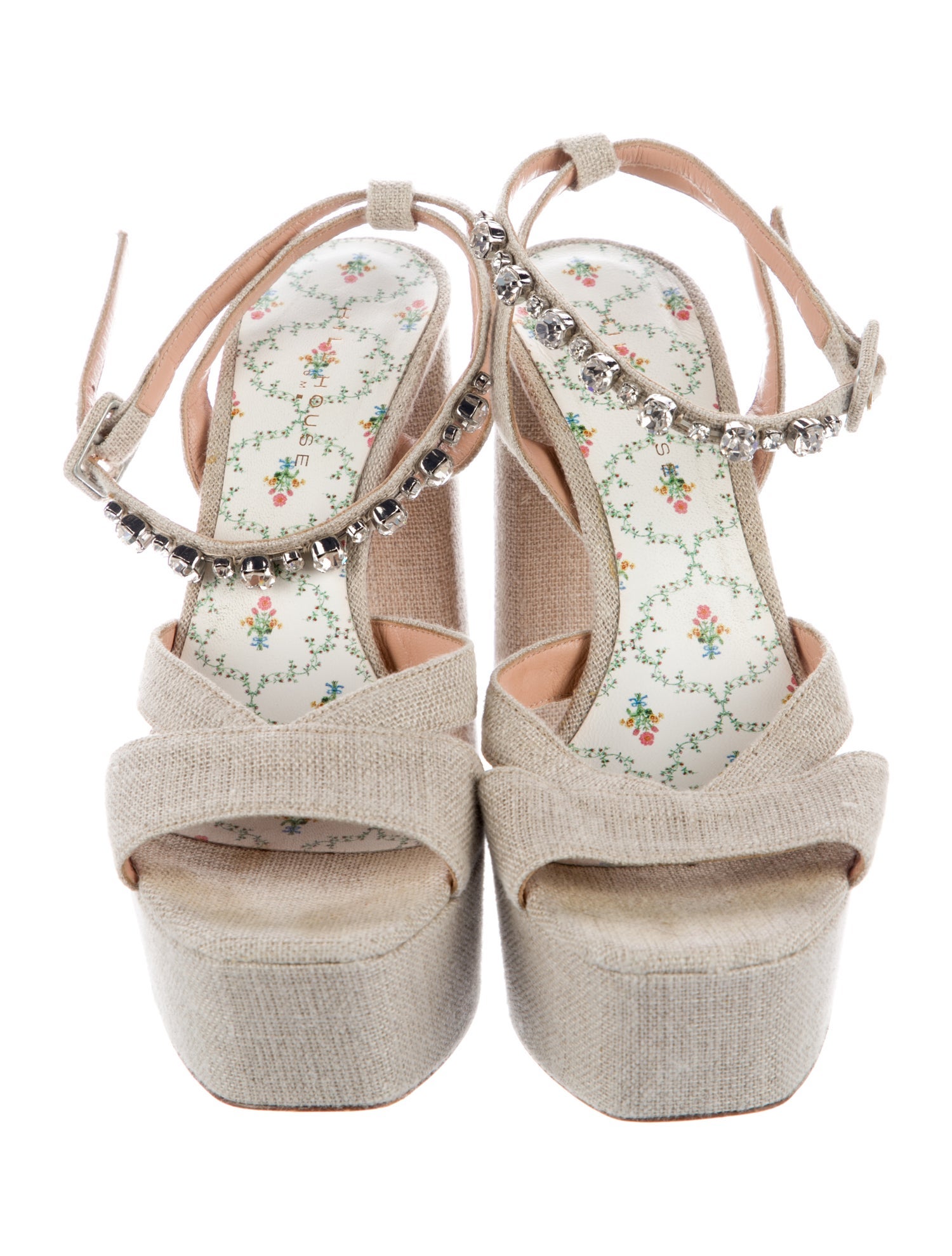 Hill House Home Crystal Embellishments Slingback Sandals