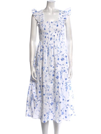 Hill House Home Floral Print Midi Length Dress