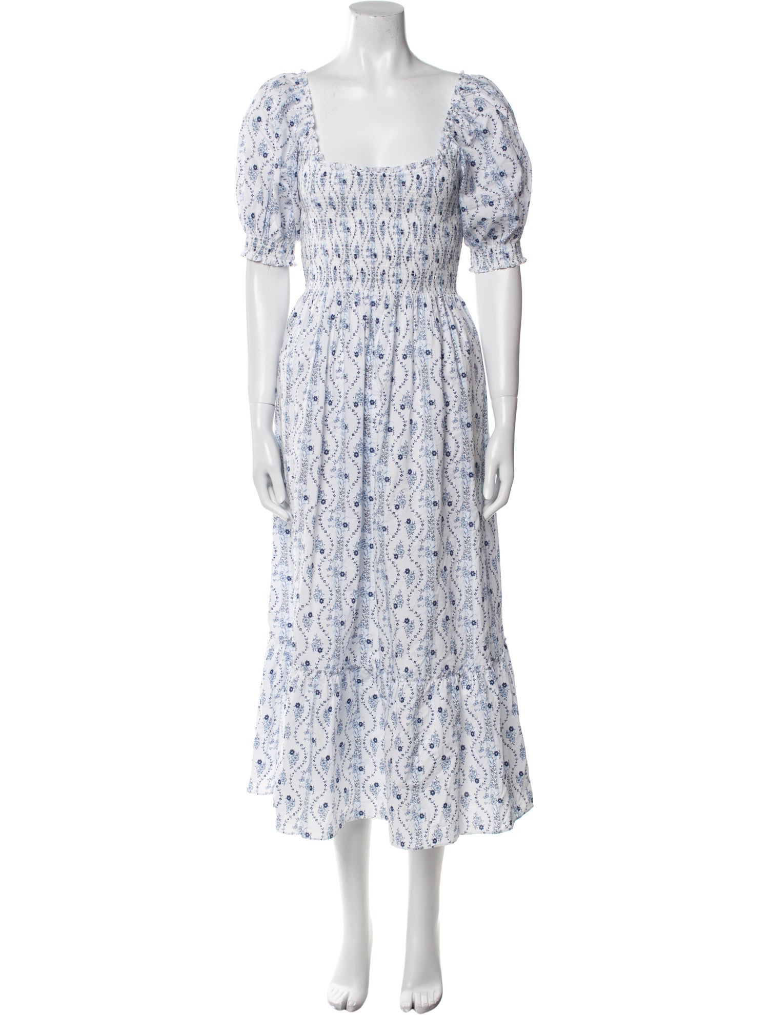 Hill House Home Floral Print Midi Length Dress