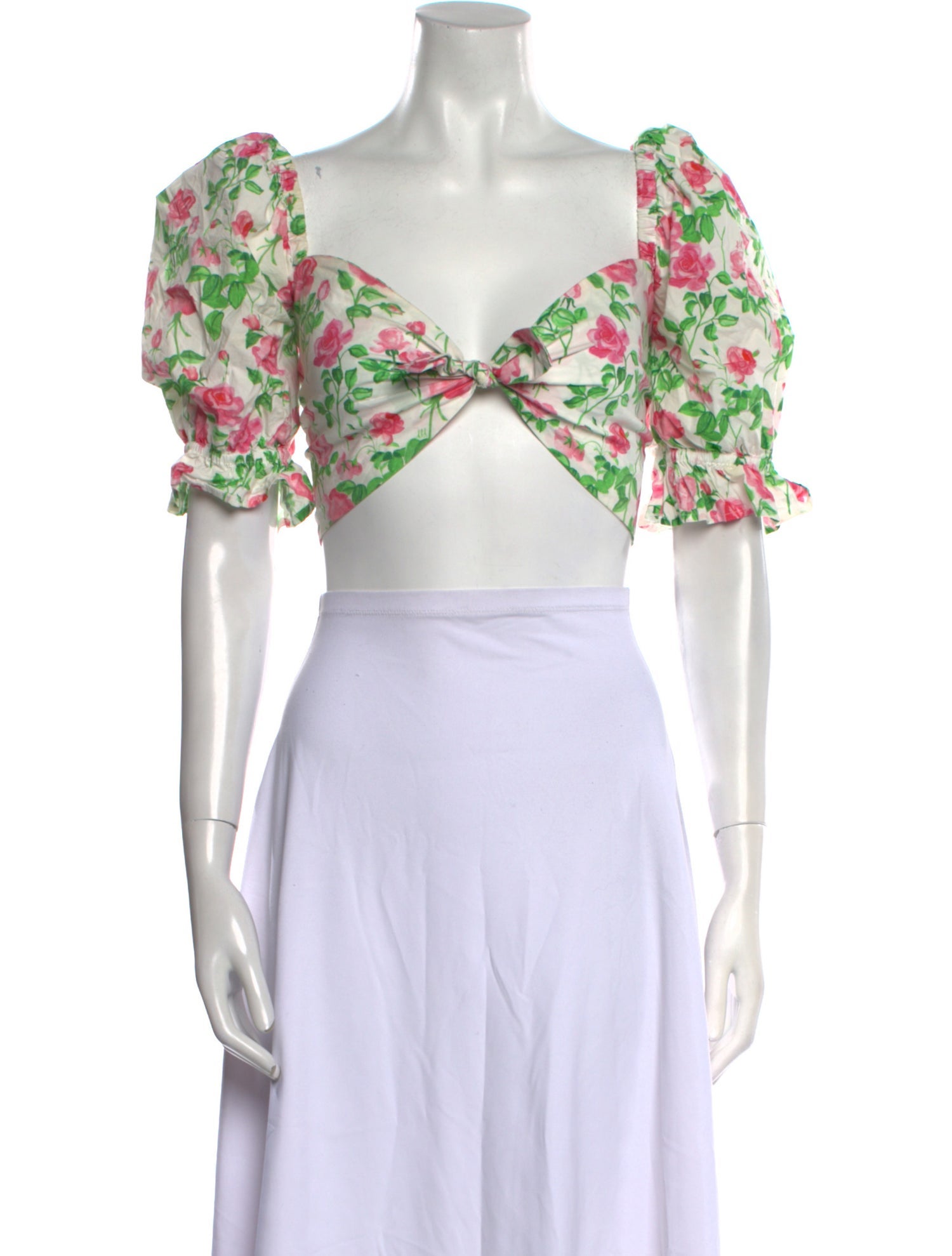 Hill House Home Floral Print V-Neck Crop Top