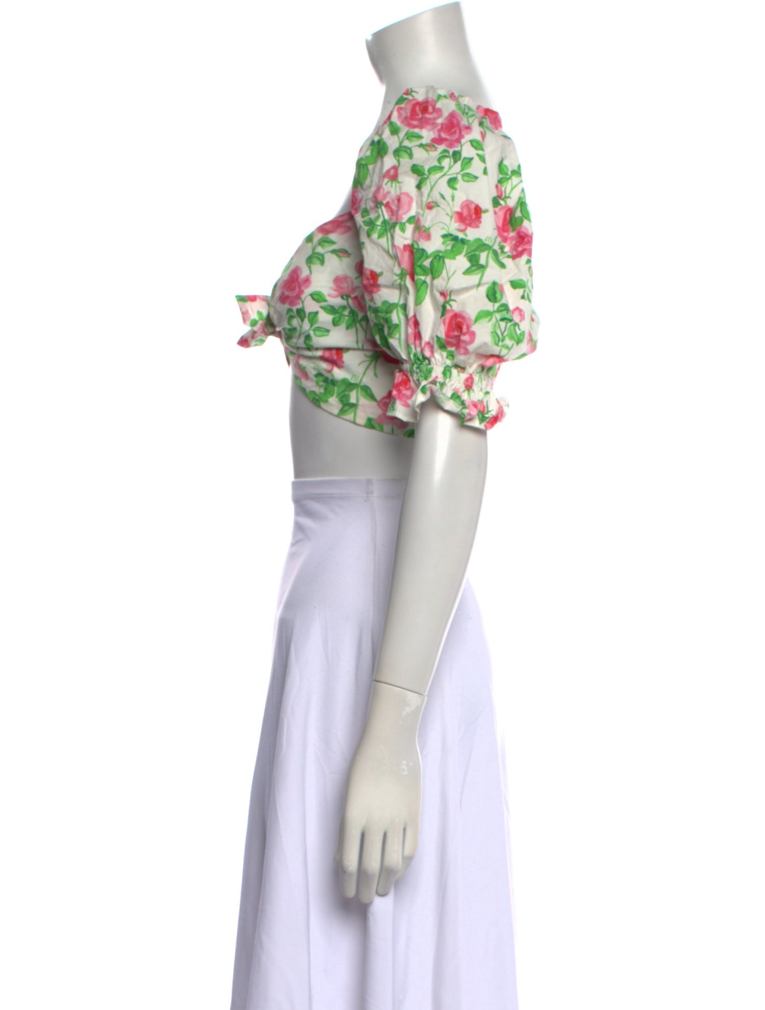 Hill House Home Floral Print V-Neck Crop Top