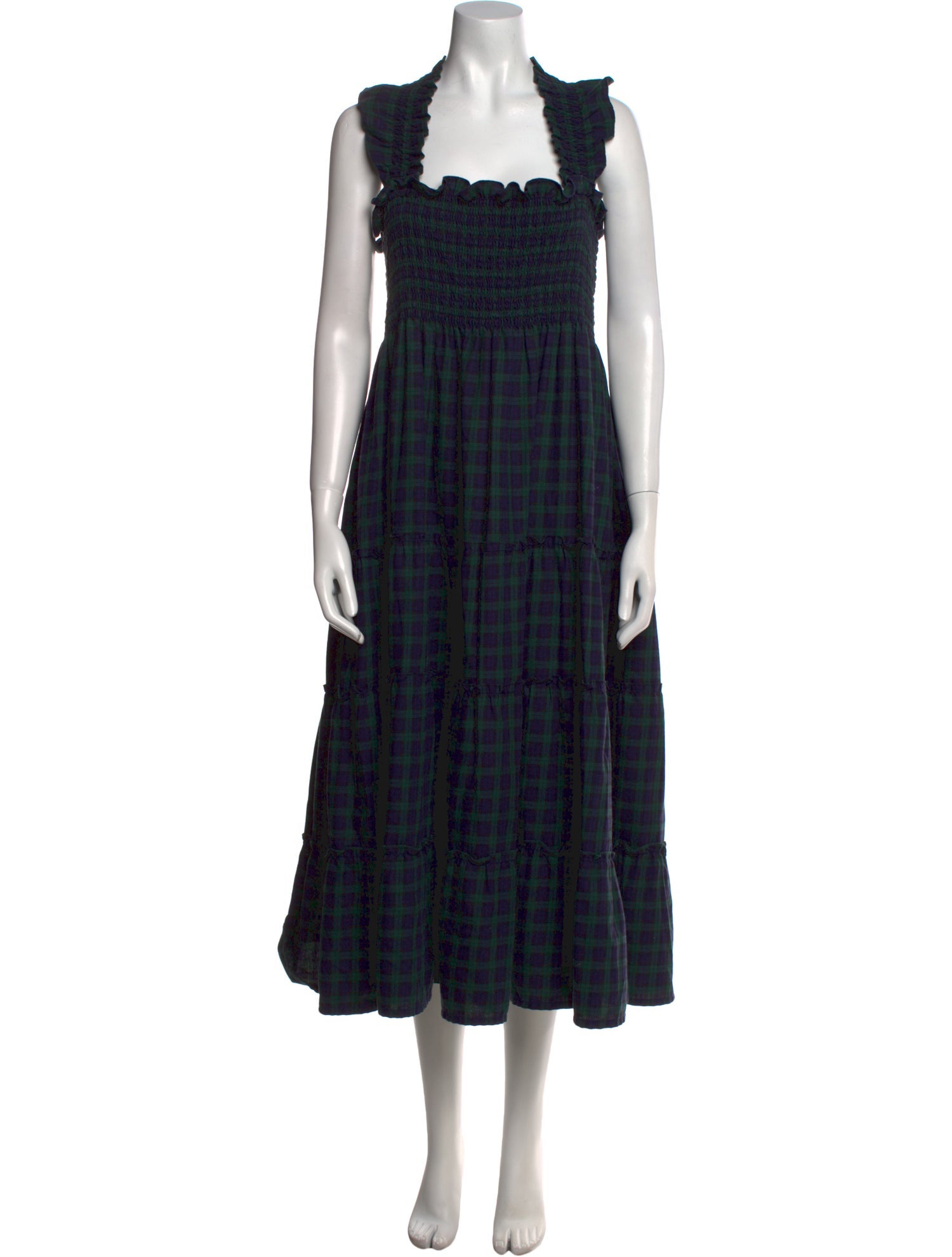 Hill House Home Plaid Print Midi Length Dress