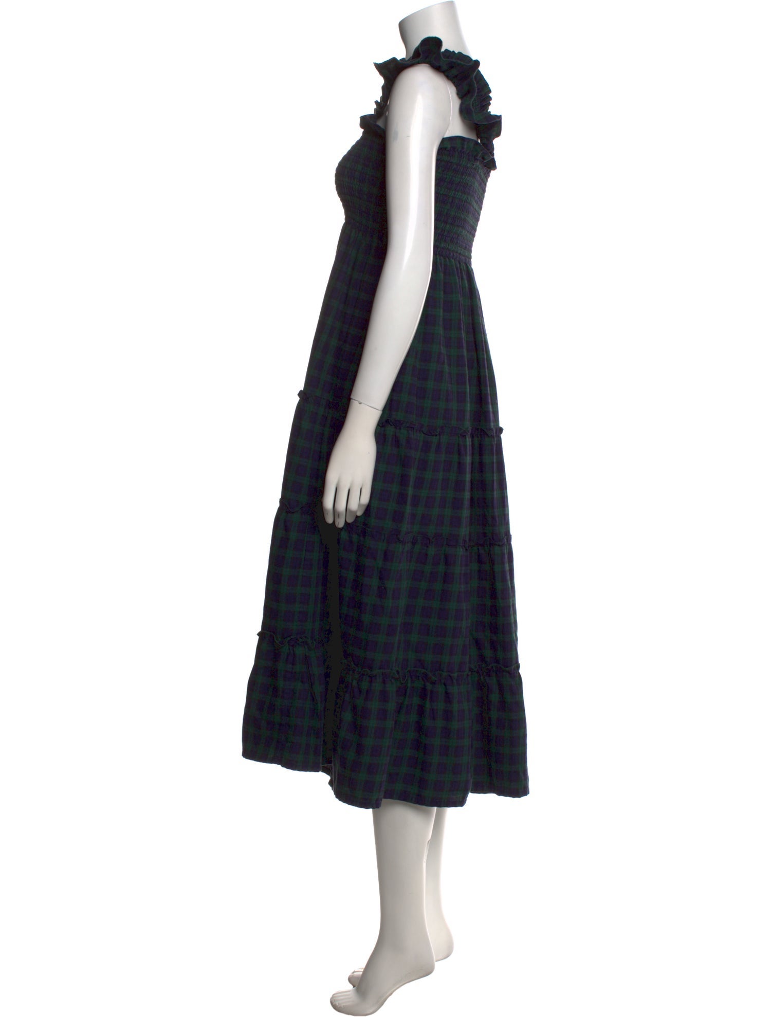 Hill House Home Plaid Print Midi Length Dress