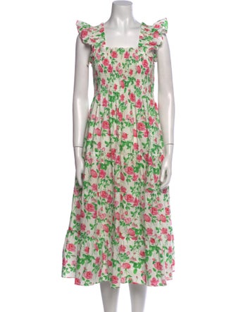 Hill House Home Floral Print Midi Length Dress