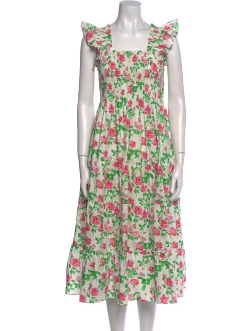 Hill House Home Floral Print Midi Length Dress