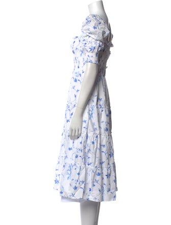 Hill House Home Floral Print Midi Length Dress