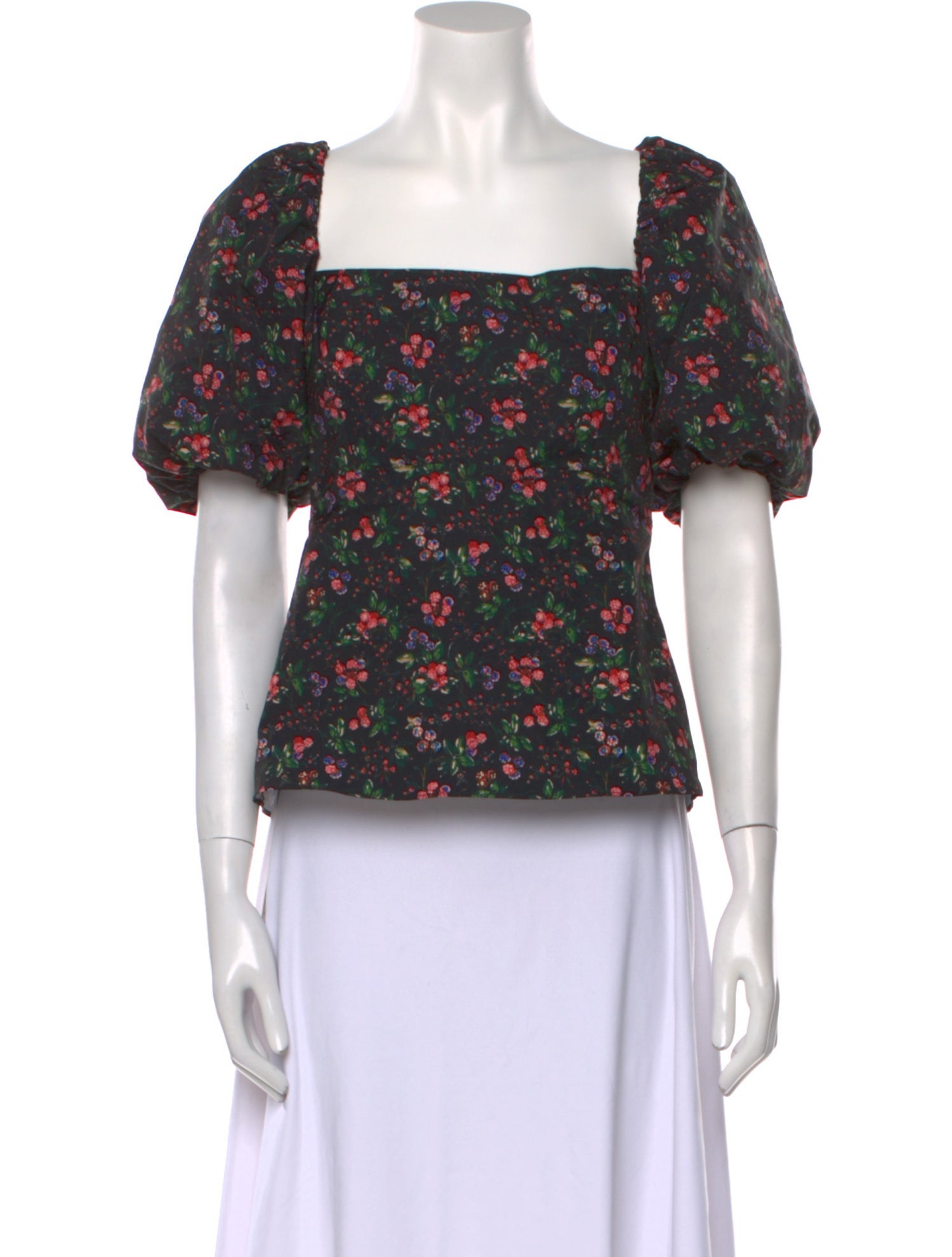 Hill House Home Floral Print Square Neckline Crop Top