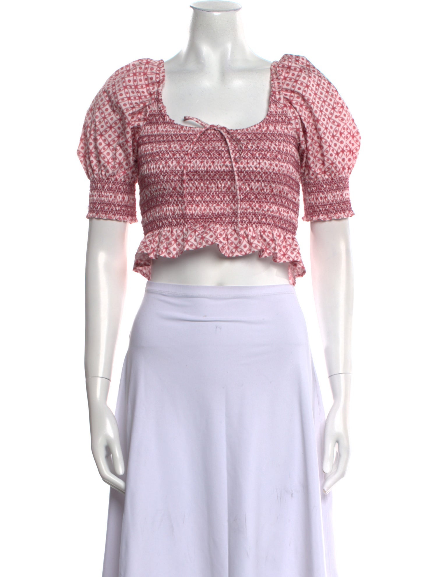 Hill House Home Printed Square Neckline Crop Top