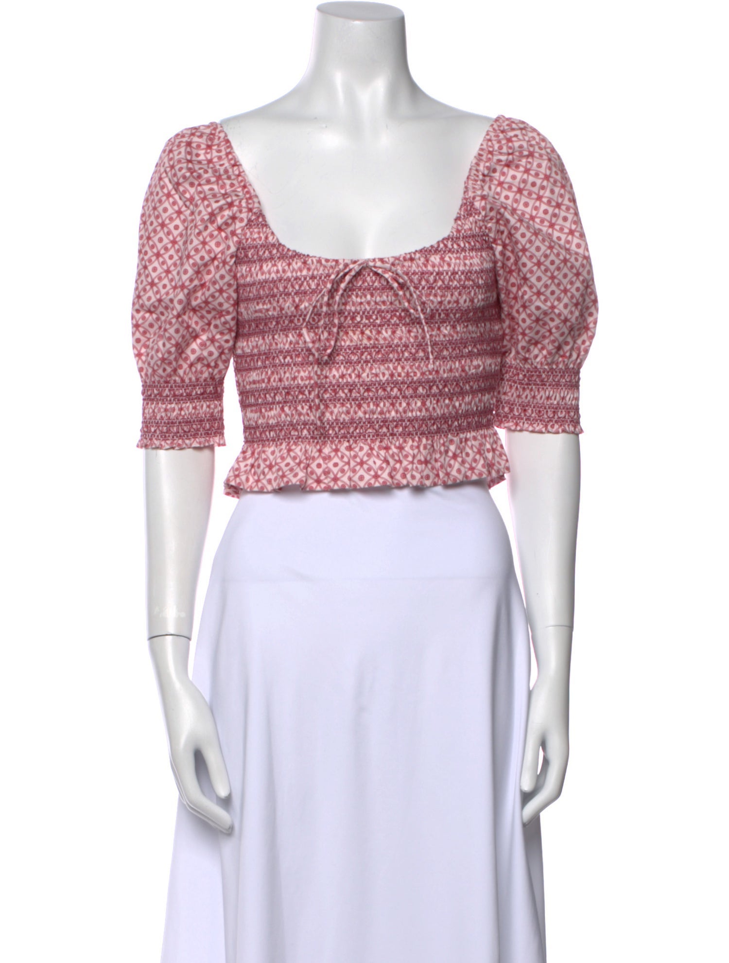 Hill House Home Printed Square Neckline Crop Top