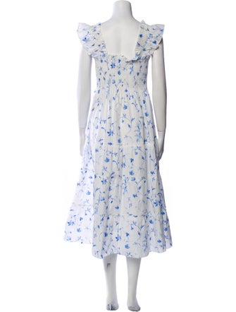 Hill House Home Floral Print Midi Length Dress