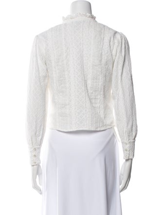 Hill House Home Lace Pattern Mock Neck Crop Top