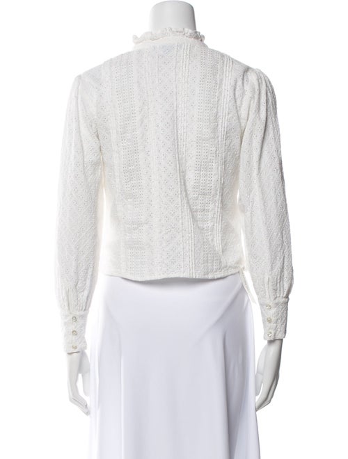 Hill House Home Lace Pattern Mock Neck Crop Top