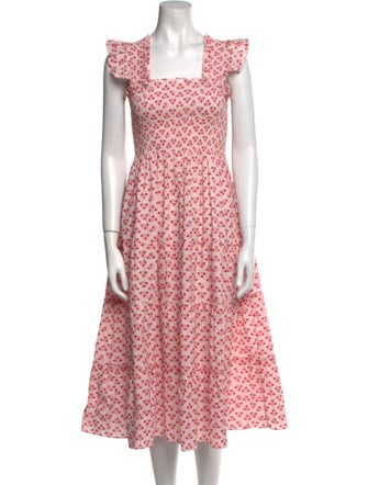 Hill House Home Polka Dot Print Midi Length Dress