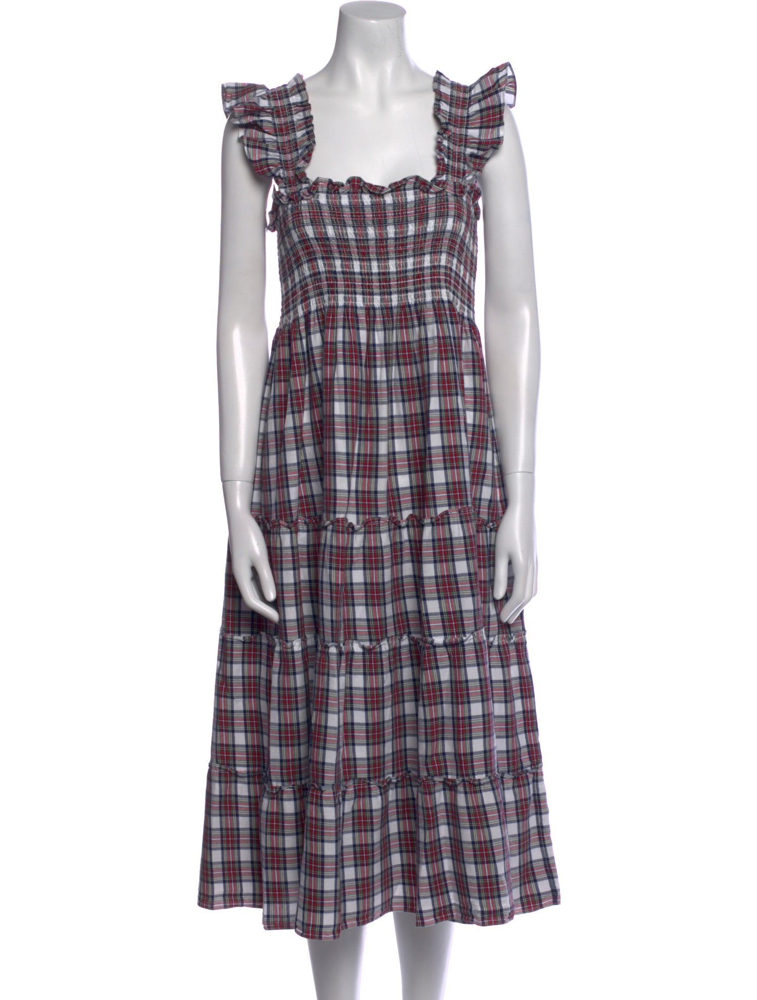 Hill House Home Plaid Print Midi Length Dress