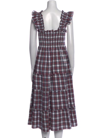 Hill House Home Plaid Print Midi Length Dress