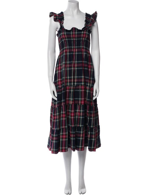 Hill House Home Plaid Print Midi Length Dress