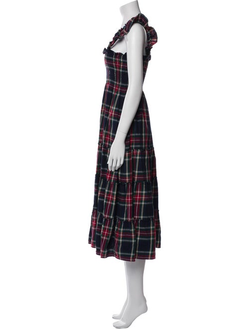 Hill House Home Plaid Print Midi Length Dress