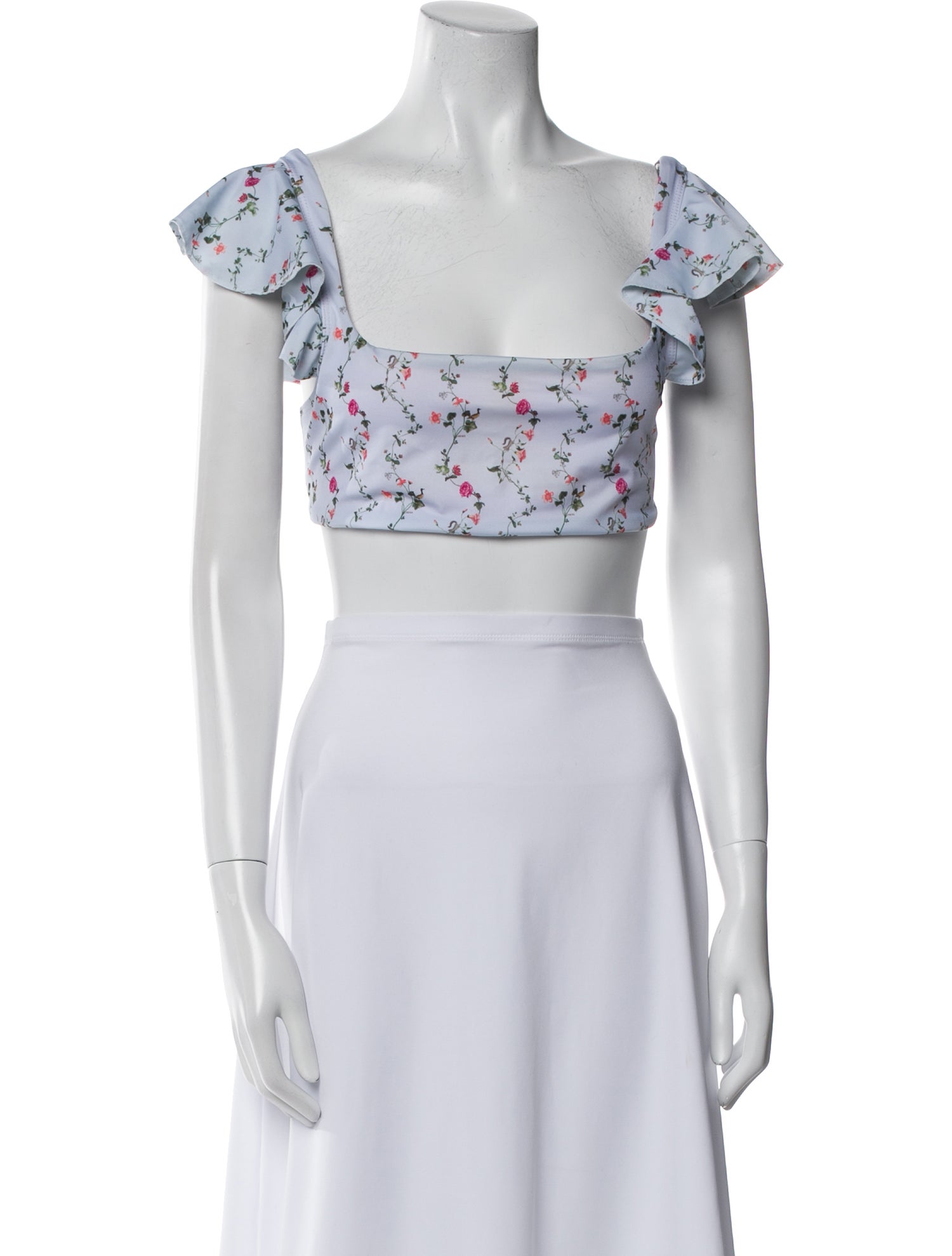 Hill House Home Floral Print Ruffle Embellishment Top