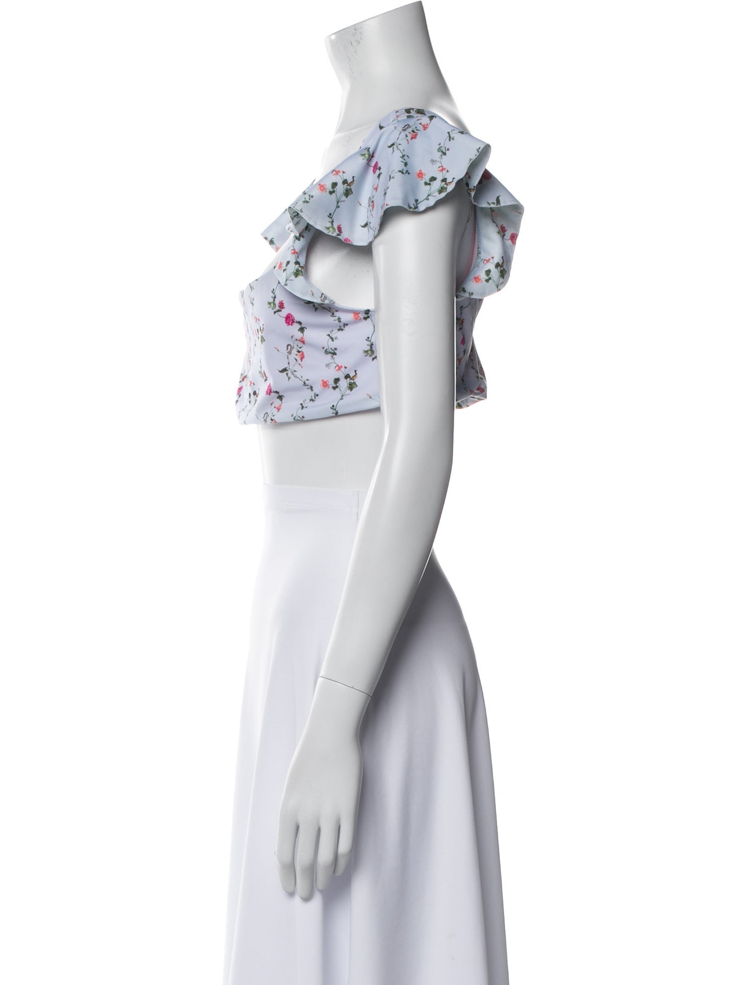 Hill House Home Floral Print Ruffle Embellishment Top