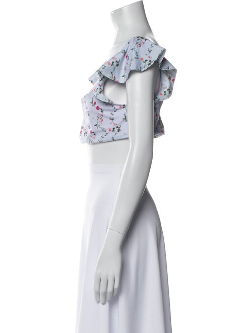 Hill House Home Floral Print Ruffle Embellishment Top