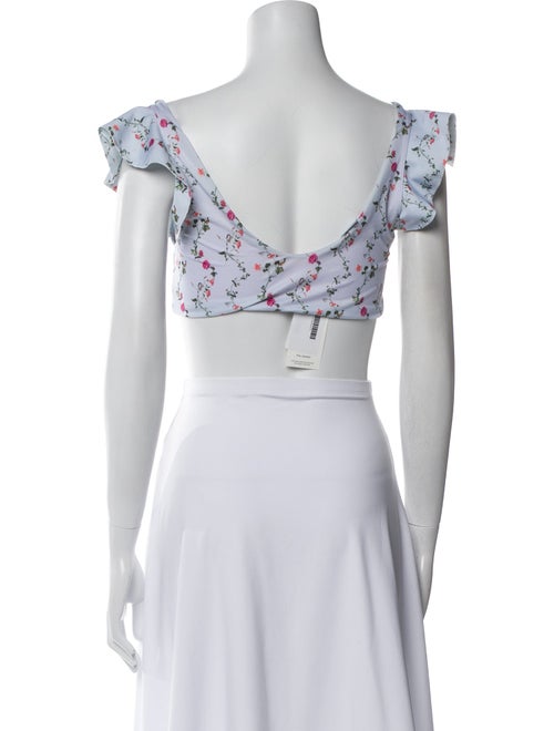 Hill House Home Floral Print Ruffle Embellishment Top