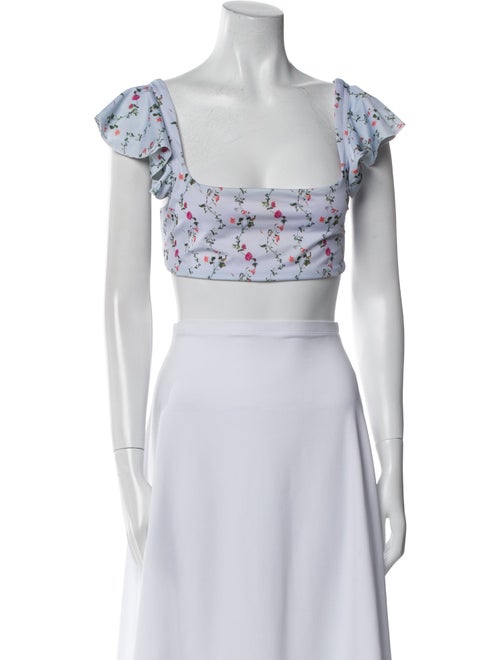 Hill House Home Floral Print Ruffle Embellishment Top