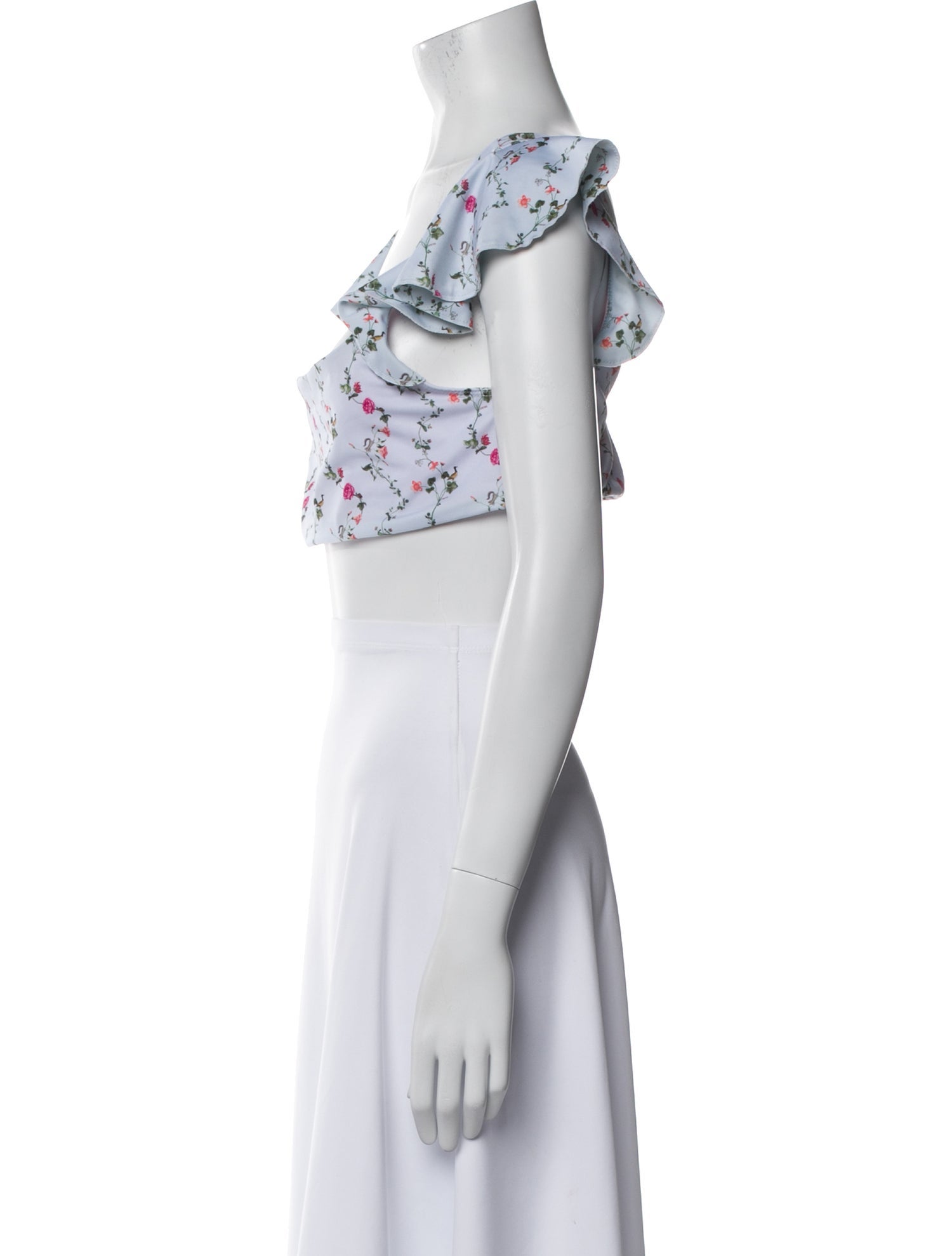 Hill House Home Floral Print Ruffle Embellishment Top