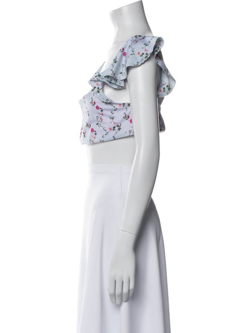 Hill House Home Floral Print Ruffle Embellishment Top