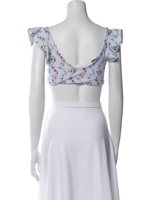 Hill House Home Floral Print Ruffle Embellishment Top