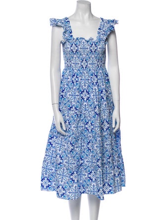 Hill House Home Floral Print Midi Length Dress