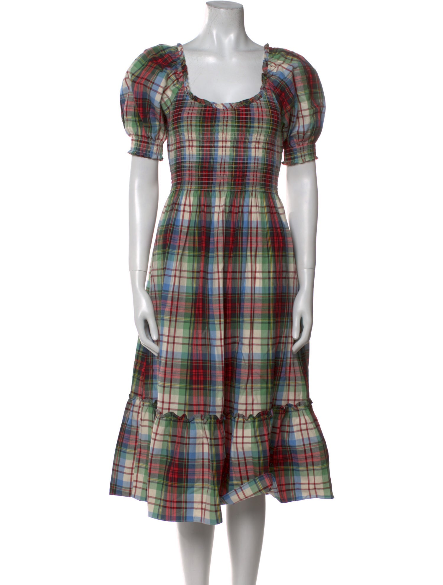 Hill House Home Plaid Print Midi Length Dress