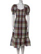 Hill House Home Plaid Print Midi Length Dress