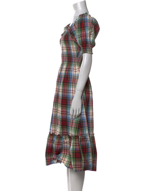 Hill House Home Plaid Print Midi Length Dress